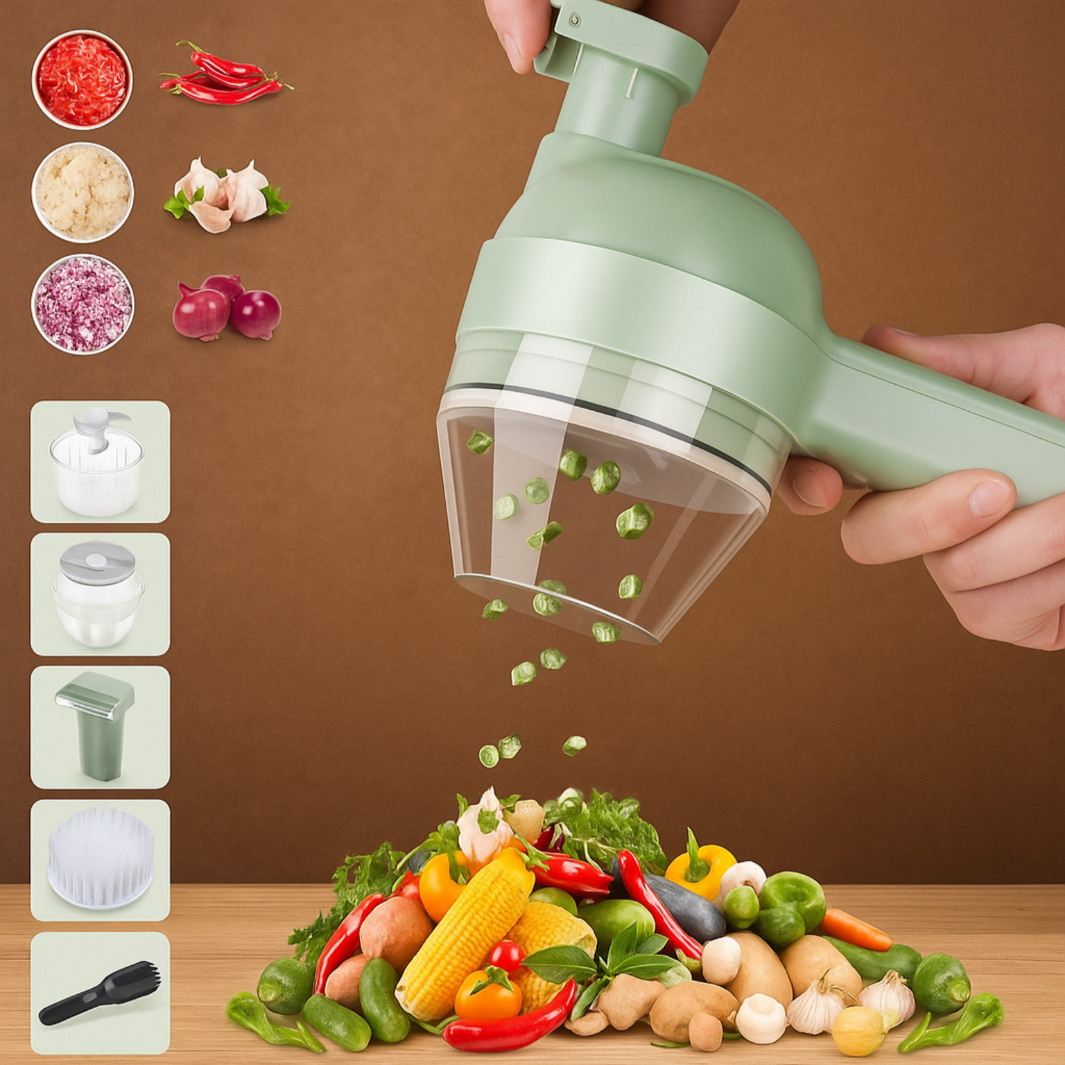VeggieMaster Pro™ | 4-in-1 Elektrische Groente Snijder & Mixer