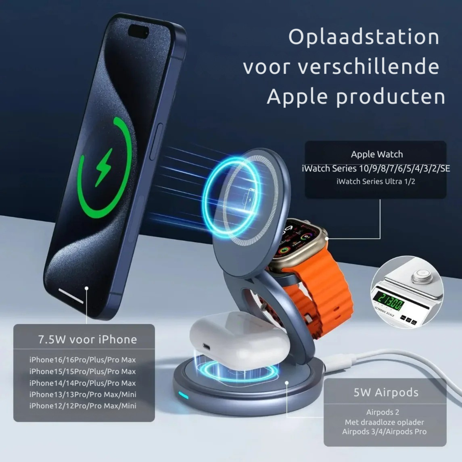 ChargerPro™ | 3-in-1 opvouwbaar MagSafe laadstation