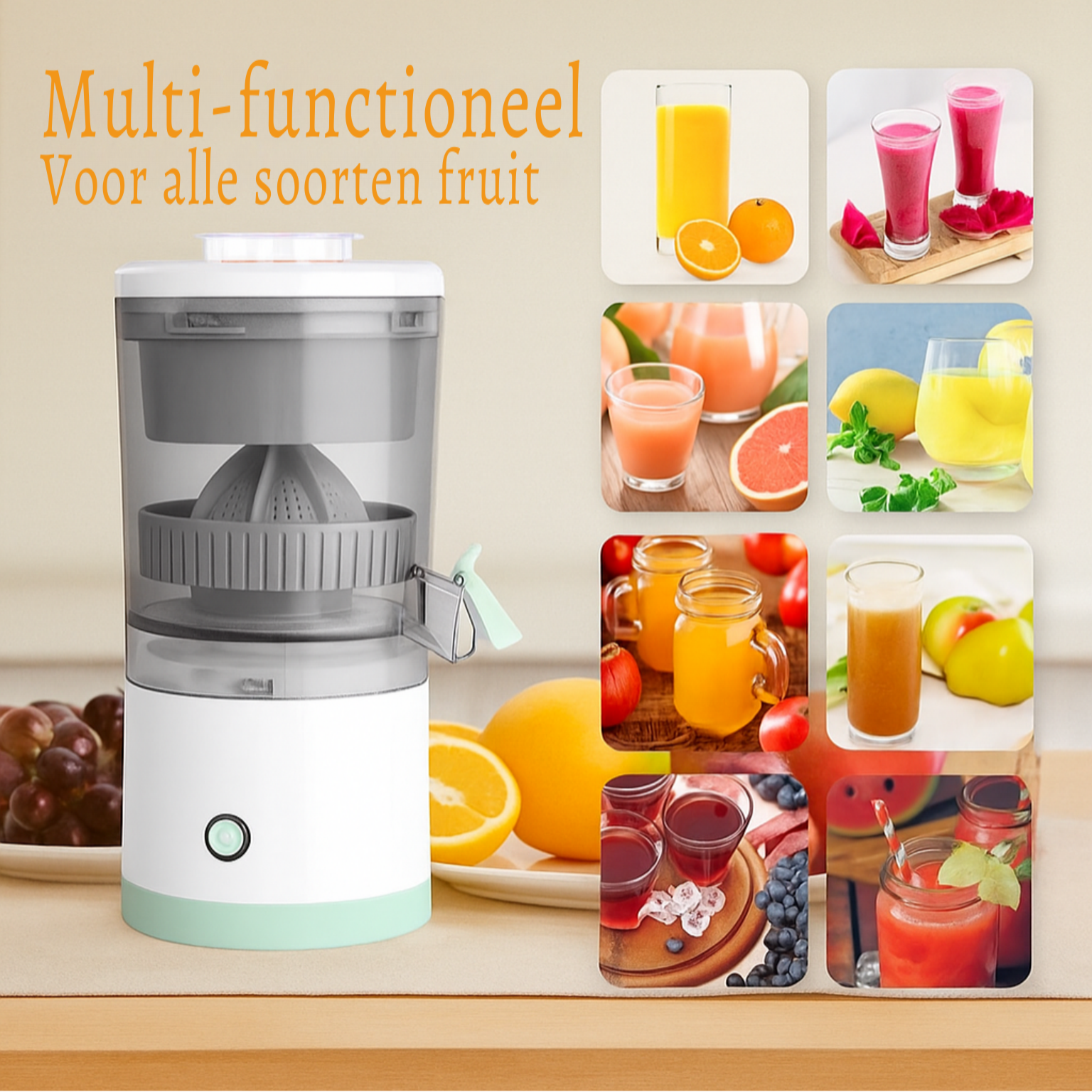 CitrusPress Ultra™ | Handmatige Vruchtenpers van Duurzaam Metaal voor Thuis & Horeca